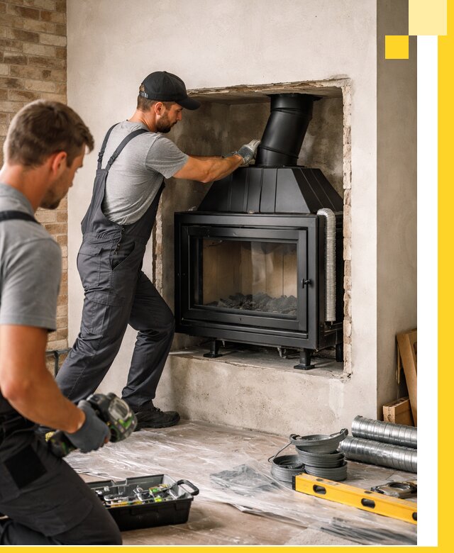Установка каминных топок в Осинниках: монтаж, подключение