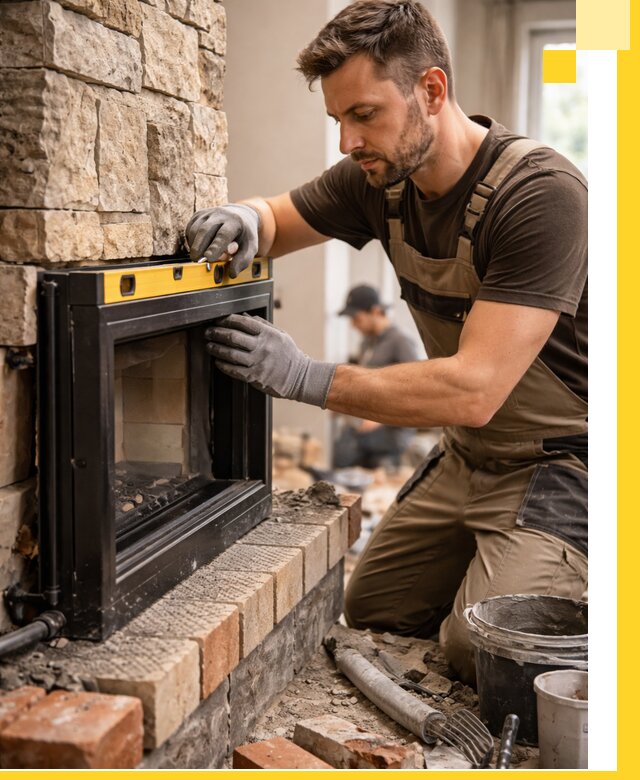 Дровяные камины под ключ в Осинниках: монтаж, обустройство