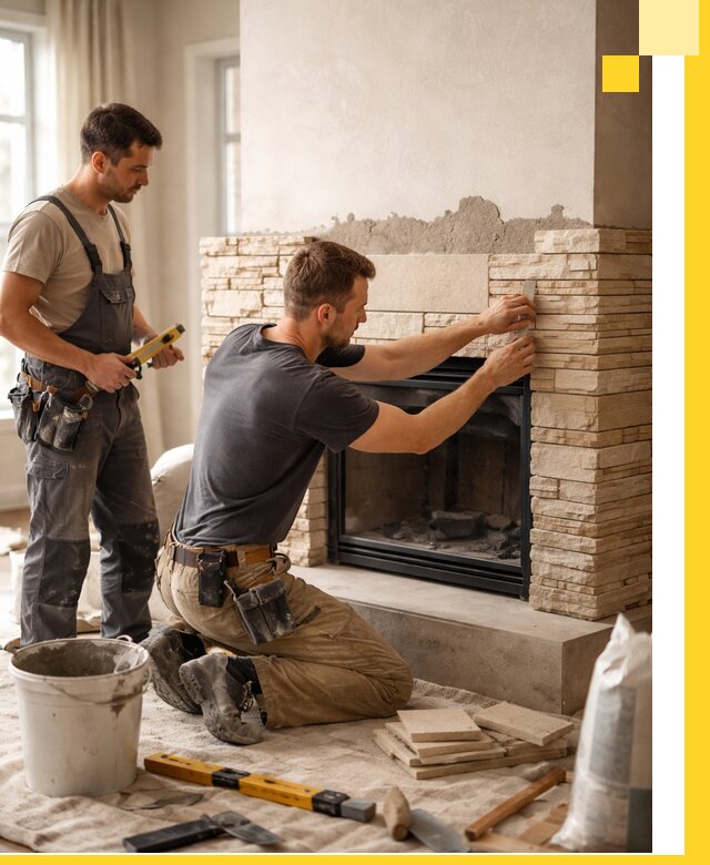 Установка и монтаж каминов для загородного дома в Осинниках