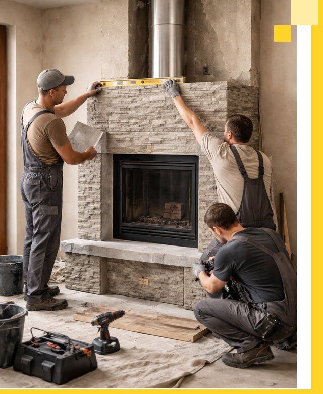 Профессиональный монтаж каминов под ключ в Осинниках для дома