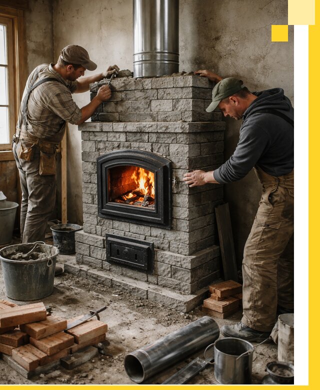 Производство, поставка и монтаж дровяных печей в Осинниках