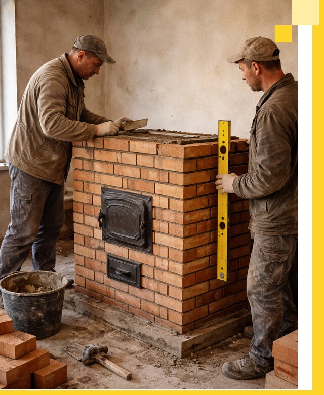 Отопительные печи под ключ в Осинниках, установка и сборка