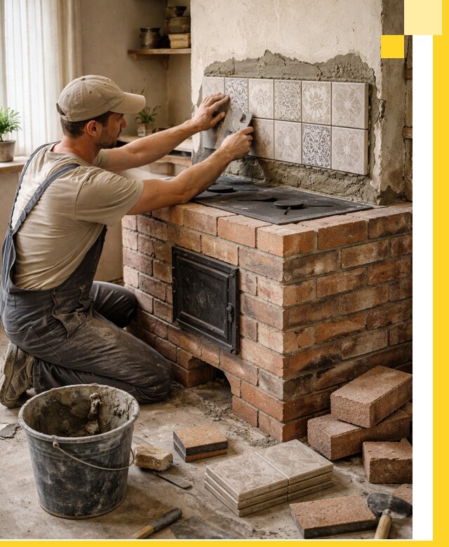 Печи с плитой на заказ монтаж гарантия и сервис в Осинниках