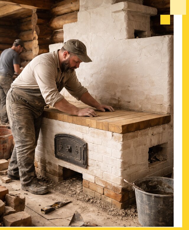 Проектирование и установка русской печи с лежанкой в Осинниках