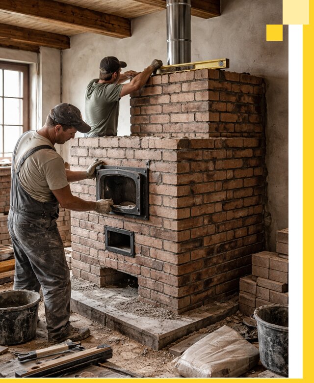 Печи для загородного дома под ключ в Осинниках — монтаж и сервис