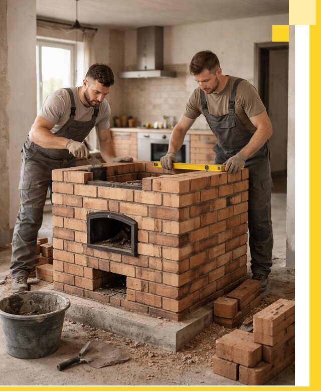 Установка и монтаж печей в частном доме в Осинниках под ключ