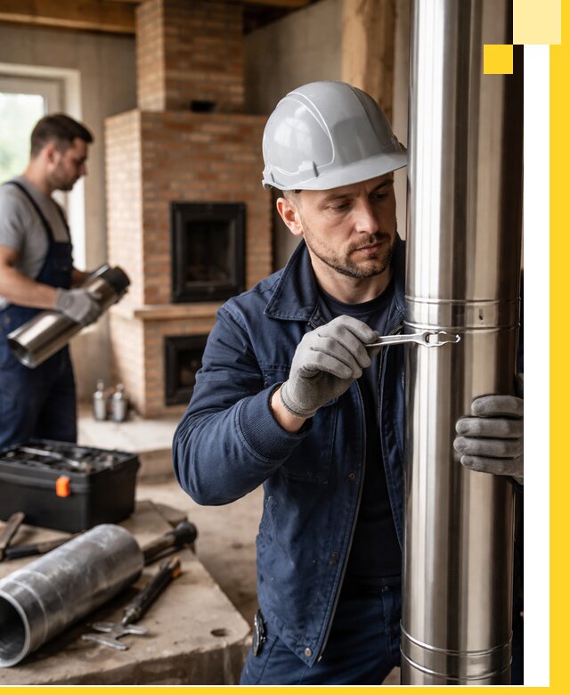 Профессиональный монтаж дымоходов для печей в Осинниках