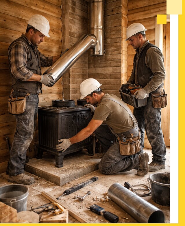 Профессиональный монтаж банных печей и дымоходов в Осинниках