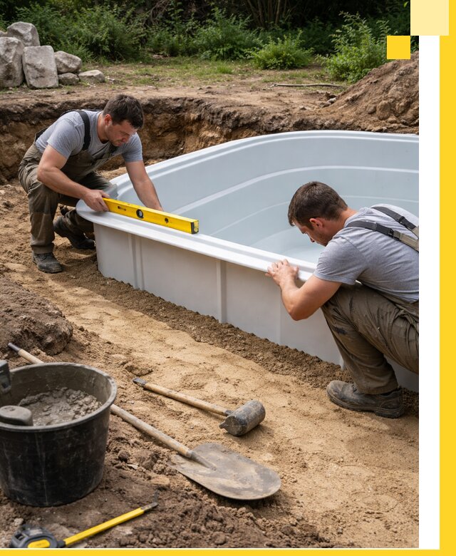 Производство и установка пластиковых бассейнов в Осинниках под ключ