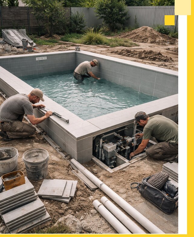 Строительство и монтаж бассейнов для дачи под ключ в Осинниках