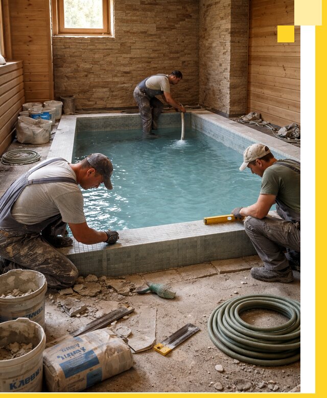 Проектирование и строительство бассейнов для бани в Осинниках