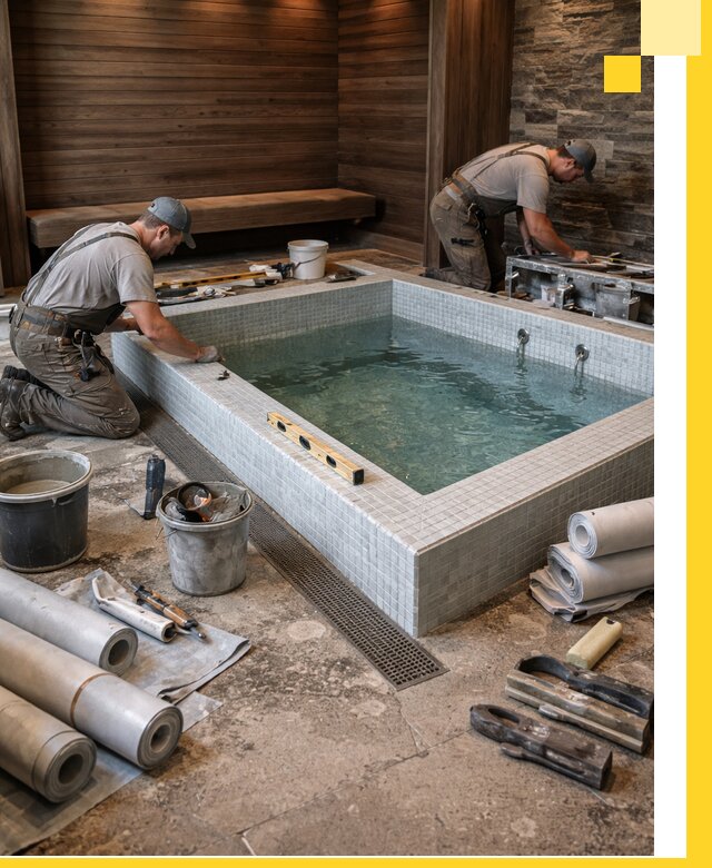 Установка и строительство бассейнов для сауны в Осинниках