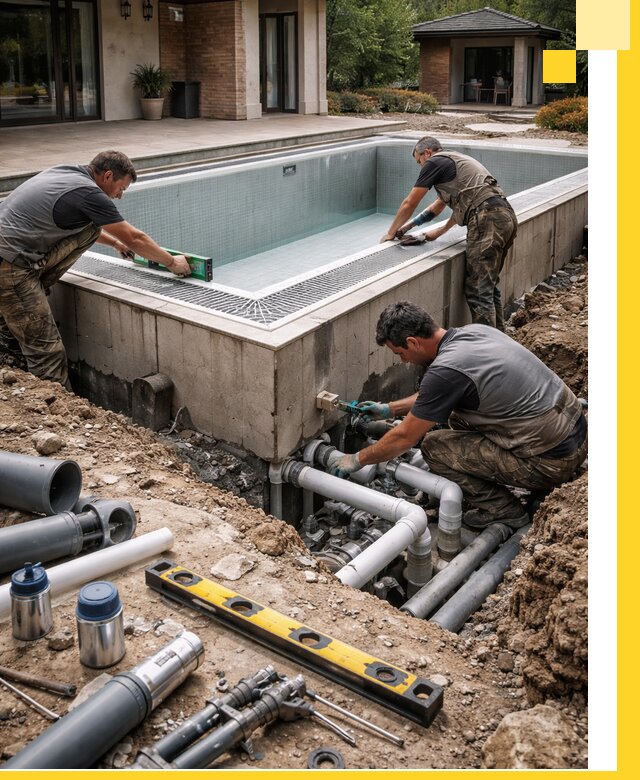 Строительство переливных бассейнов в Осинниках под ключ