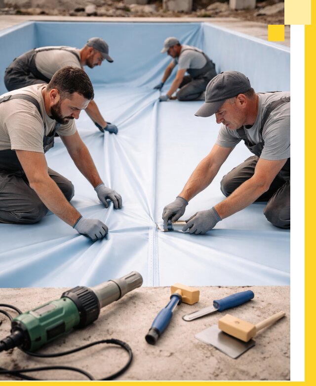 ПВХ пленка для бассейнов с монтажом и гарантией в Осинниках