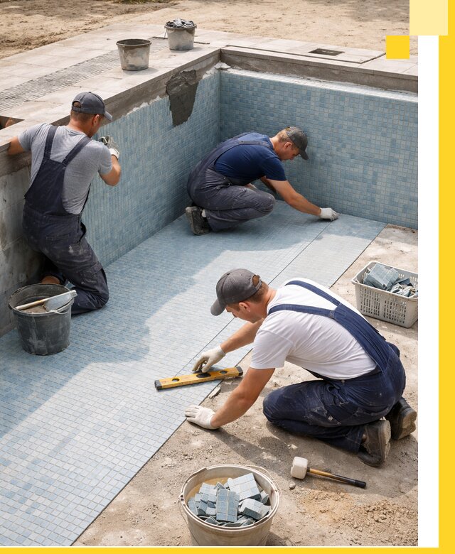 Укладка и установка плитки для бассейнов под ключ в Осинниках