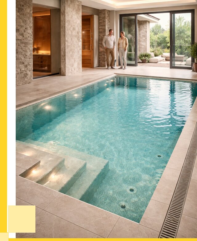 Бассейн во дворе в Осинниках: проект, отделка от 1230120 р. | ЭриданСнн