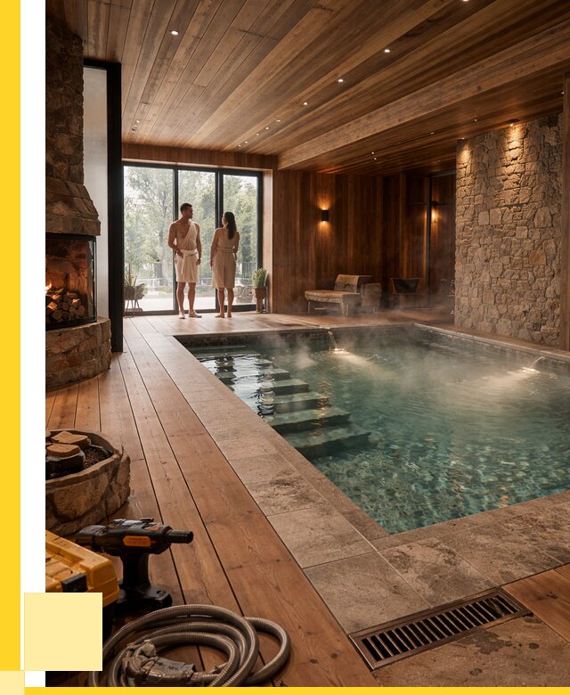 Проекты бань с бассейном под ключ в Осинниках от 76883 р., ЭриданСнн