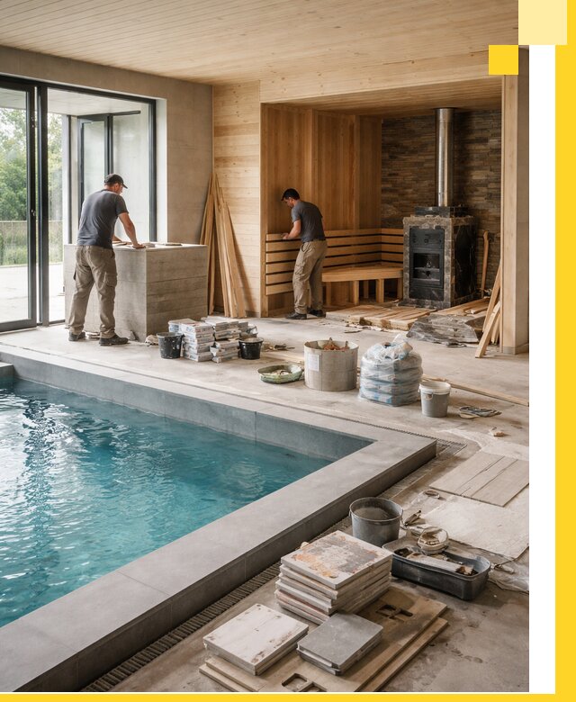 Проектирование и строительство бань с бассейном в Осинниках