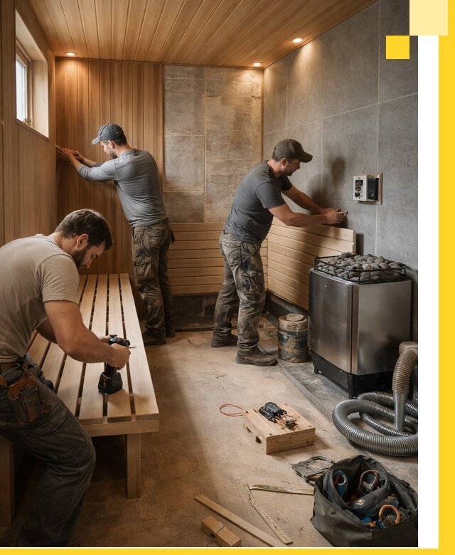 Сауны под ключ в Осинниках, проектирование, строительство, отделка