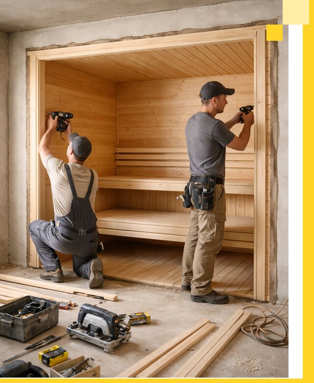 Монтаж саун под ключ в Осинниках — проектирование и установка