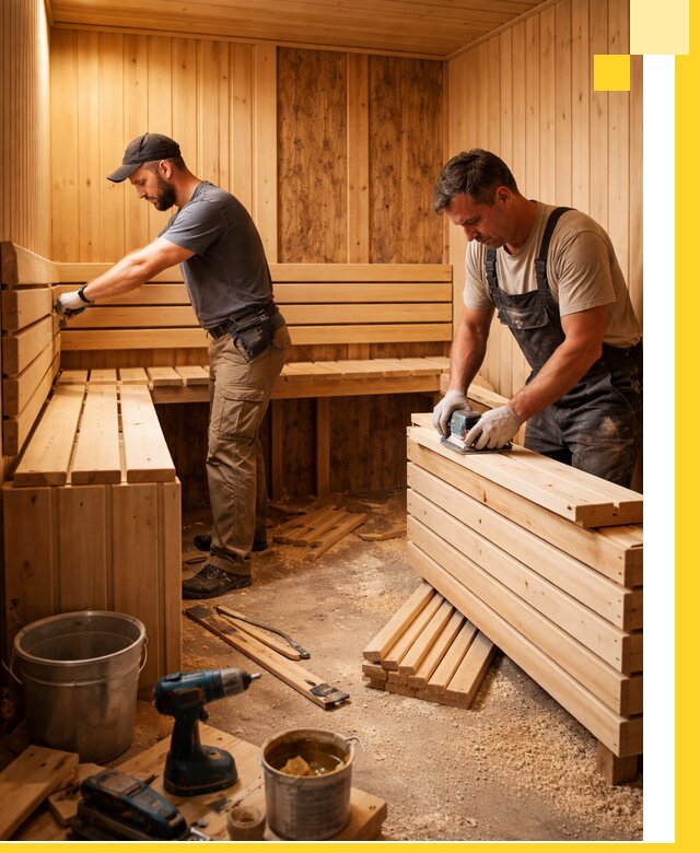 Профессиональный комплексный ремонт саун под ключ в Осинниках