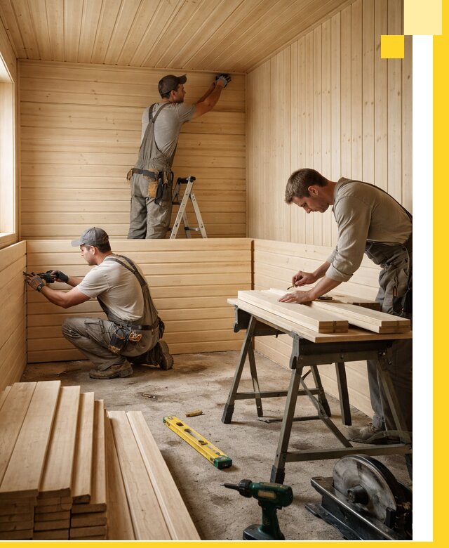 Обшивка саун в Осинниках из натуральной древесины под ключ