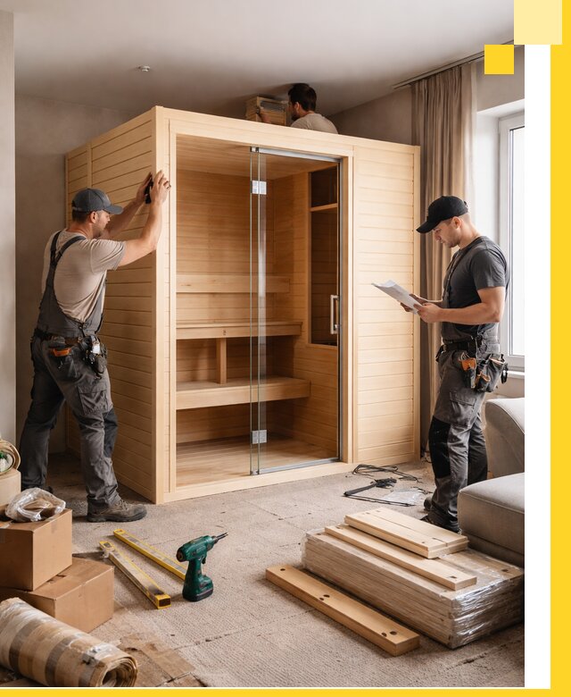 Установка и благоустройство саун в квартире в Осинниках