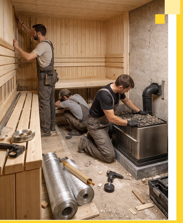 Индивидуальные сауны на заказ в Осинниках под ключ, проект и монтаж