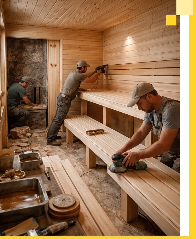 Профессиональная отделка бань в Осинниках под ключ, с гарантией