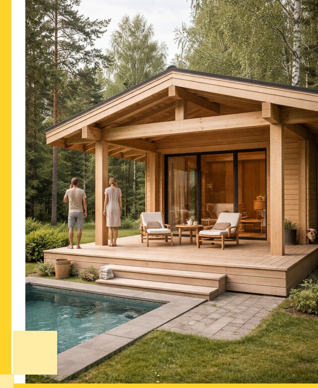 Бани с террасой под ключ в Осинниках от 615060 р. | ЭриданСнн