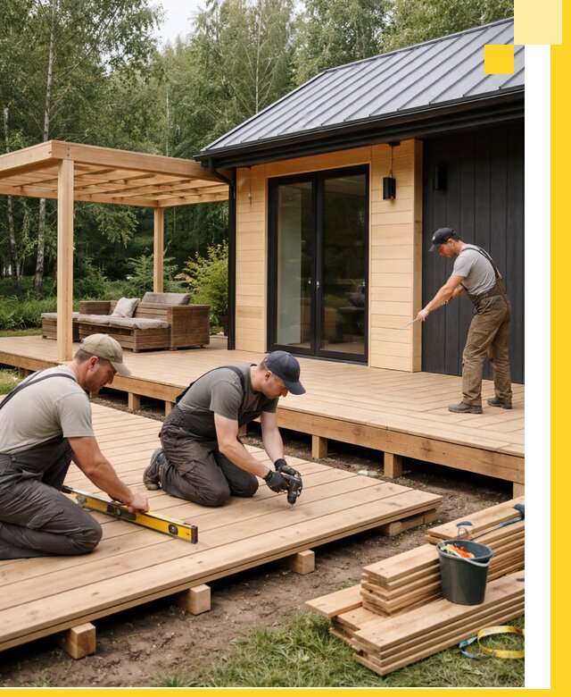 Строительство бань с террасой и бассейном под ключ в Осинниках