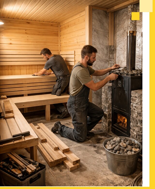 Дизайн и строительство интерьеров бань под ключ в Осинниках