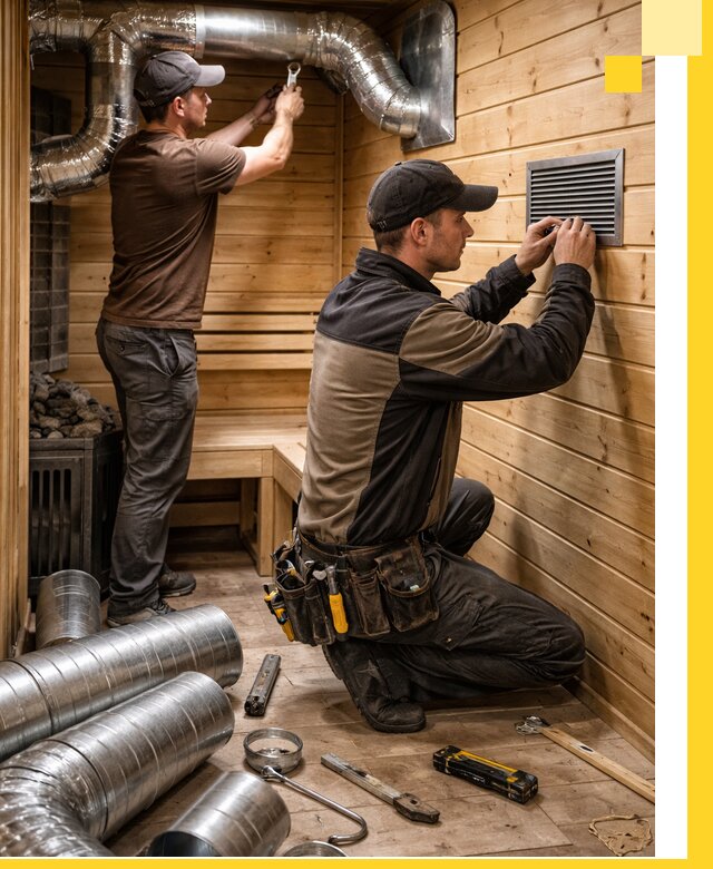 Проектирование и монтаж вентиляции бани в Осинниках под ключ
