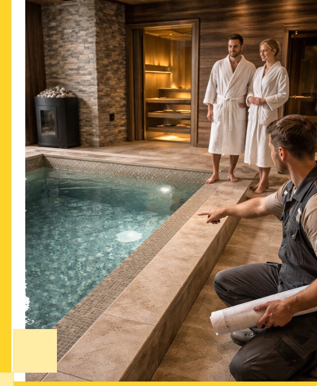 Проект бани с бассейном под ключ в Осинниках от 66632 р. | ЭриданСнн