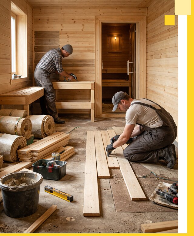 Индивидуальный проект бани с комнатой отдыха под ключ в Осинниках