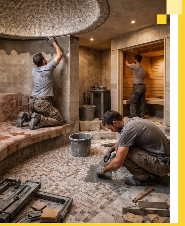 Проект и строительство хамама бани и сауны под ключ в Осинниках