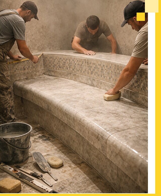 Изготовление и установка сидений для хамама в Осинниках